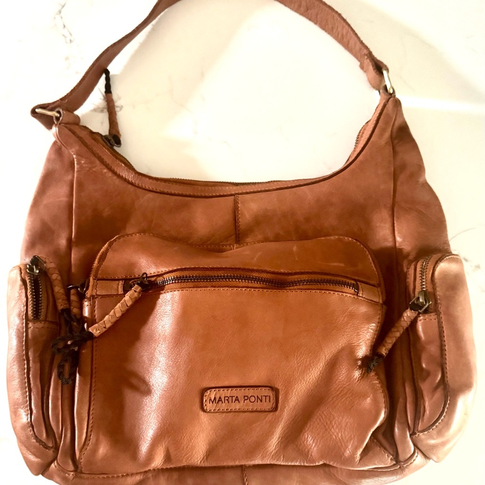 Brown Leather Hobo Bag NWOT never used